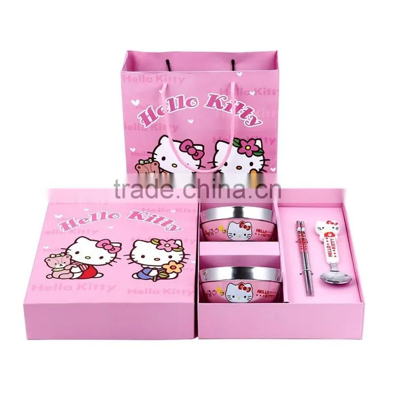 Korean fashional hot sell top quality cartoon style stainless steel food grade material flatwares cutlery set