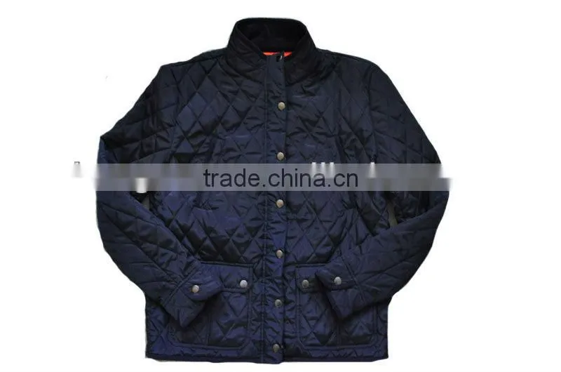 European style Diamond stitching cotton padding quilted Bomber jacket