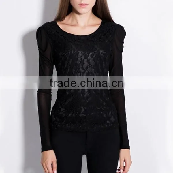 Women's fashion clothing autumn wear long sleeve black fancy designer western tops images