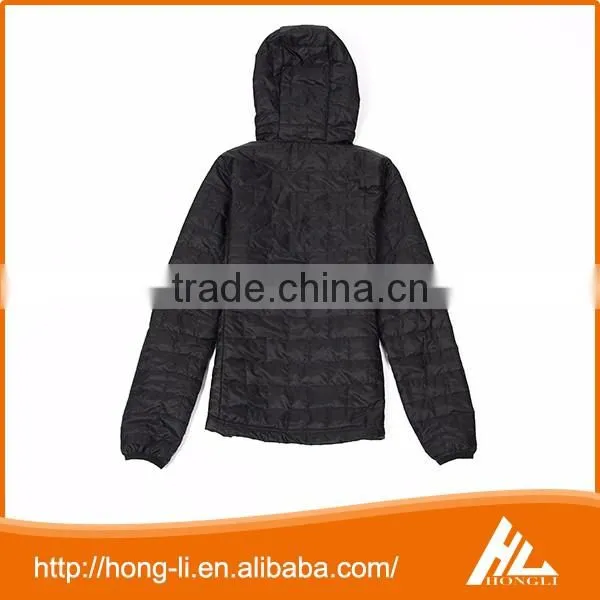 Wholesale 100% polyester plain black down feather cotton-padded women jacket coat