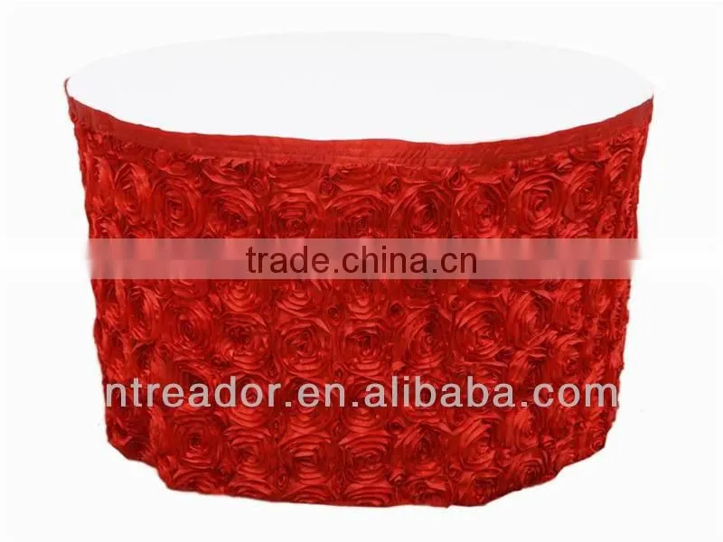 round rosette table skirts for sale