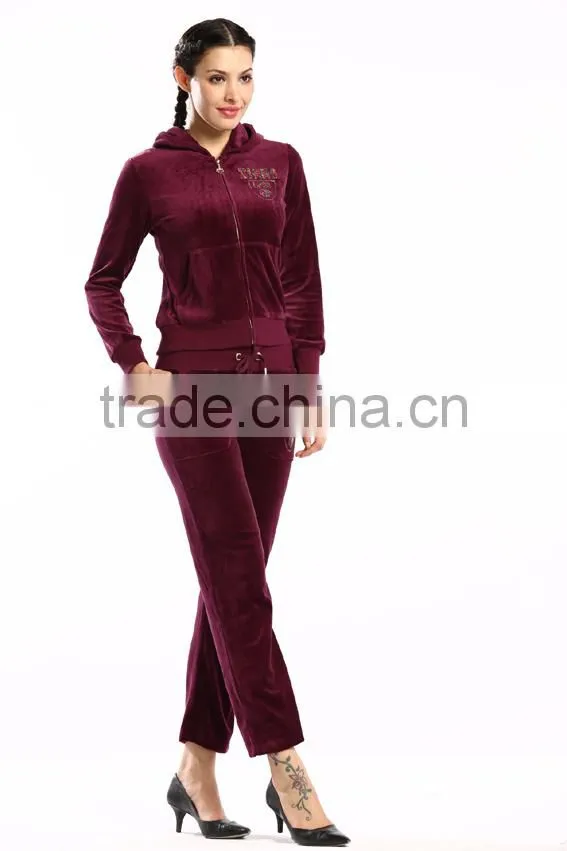 Comfortable Fitness velour sportwear for women, Korean wholesale fitness clothing