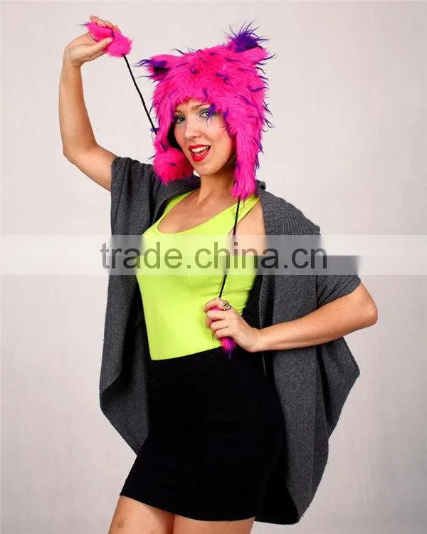 Quality best selling safe standard plush animal deer design hood hat