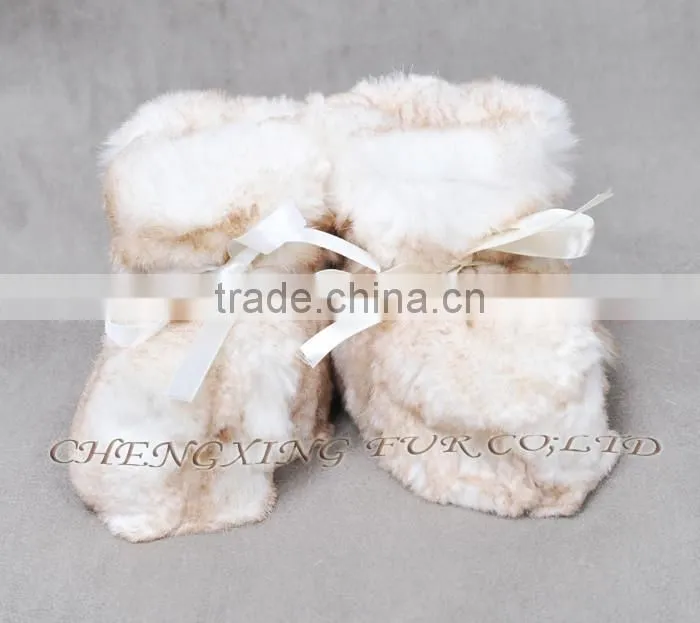 CX-SHOES-07C European Genuine Rabbit Fur Baby Shoes