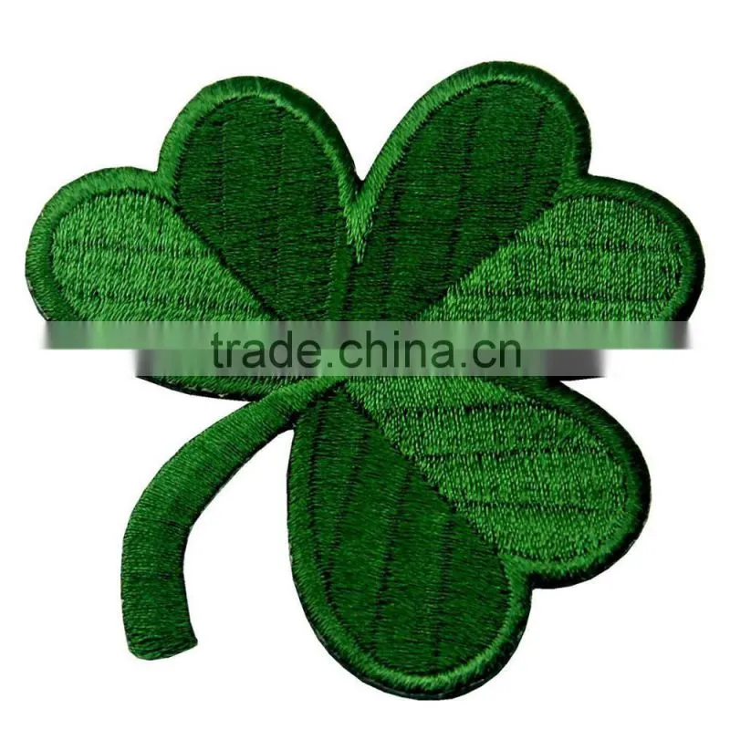 Embroidered Emblem Lucky Shamrock Iron On Sew On Ireland Patch