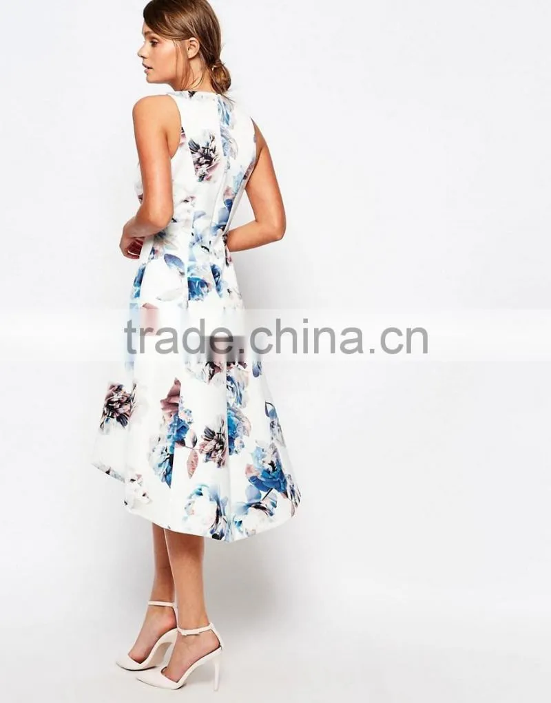 Hot selling new collection comfortable floral print casual dress for women