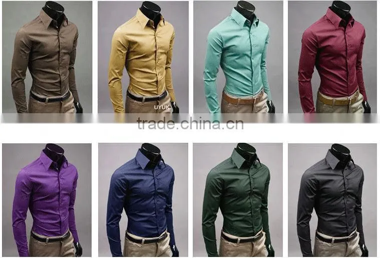 White color man long sleeve dress shirts