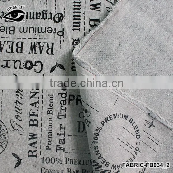 1.50m Letter Postmark Pattern Linen/Cotton Canvas Fabric Zakka Patchwork Fabric