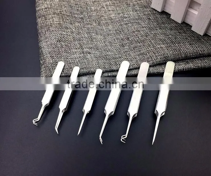 Curved acne clip tweezer extractor needle blackhead Comedones Whitehead remover