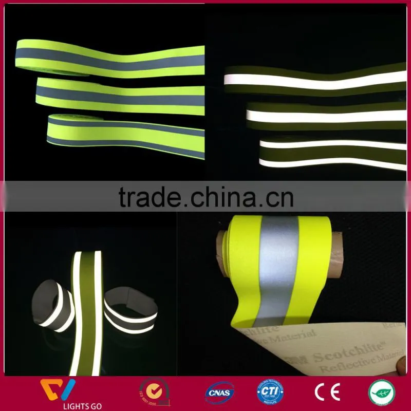 EN471 sew on retro glow in the dark and reflective fabric tape
