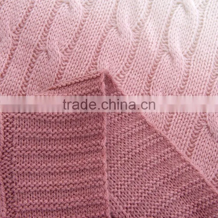 Super soft 100% acrylic assorted cable knit baby throw blanket