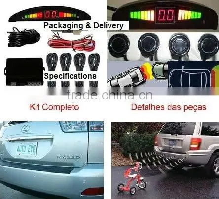 Roof Mounting LED Backup Sensors 4 Black Sensors, LED Parking Sensors