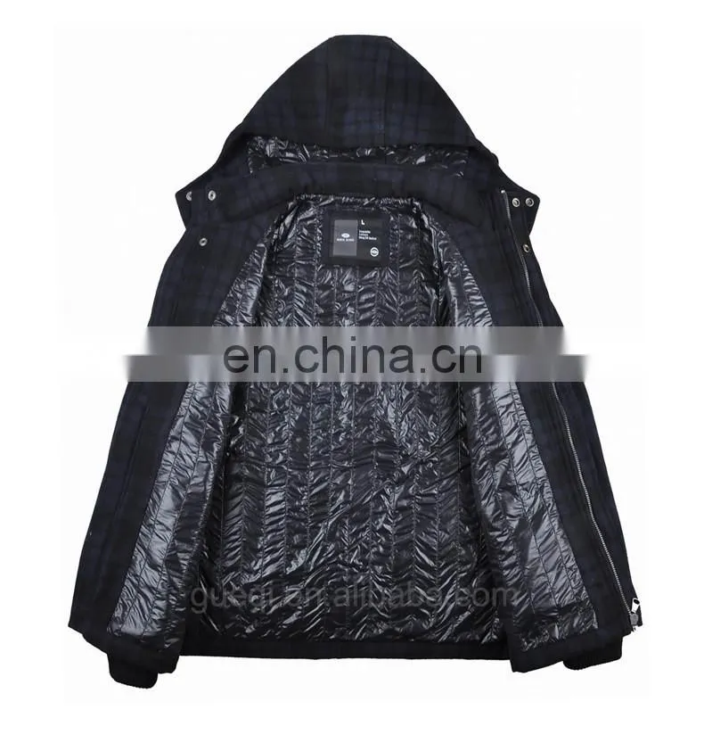 Classic Men Customized Diamond Lined Wool Coats