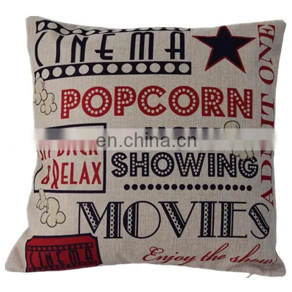 Top selling Low MOQ cheap decorative home throw pillow cover fashion linen sofa seat printed cushion cover