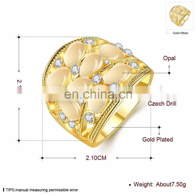 Wholesale Classic OEM/ODM Diamond Wedding Rings Crystal Gold Plated Yellow Rings Design for Ladies