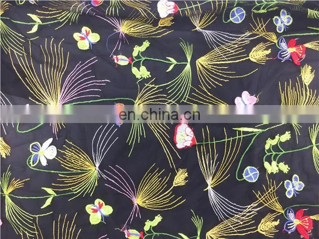 Polyester Embroidery Knit Tull Mesh Fabric