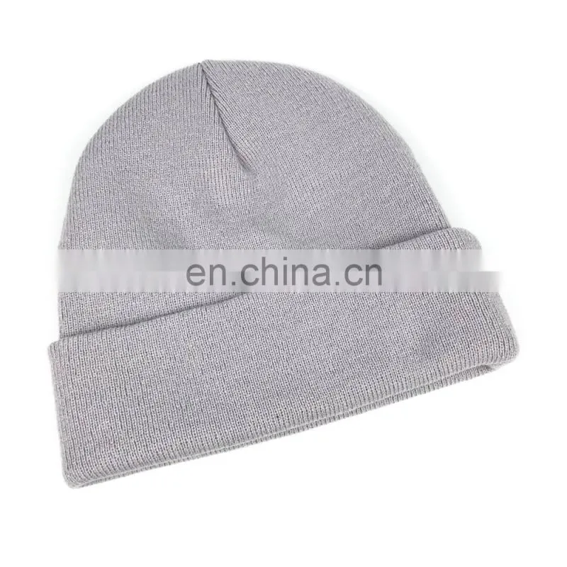 Wholesale men's merino wool knit beanie hat