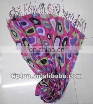 orange circular rayon scarf