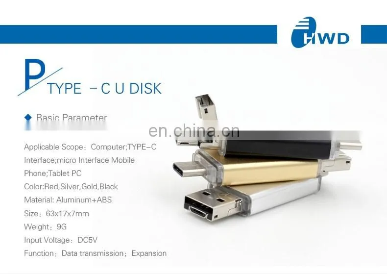 2018 Promotional 3 in 1 OTG functions USB 3.1 Hight speed Type c Usb Flash Drive for Apple Notebook Macbook and Letv Cell Phones