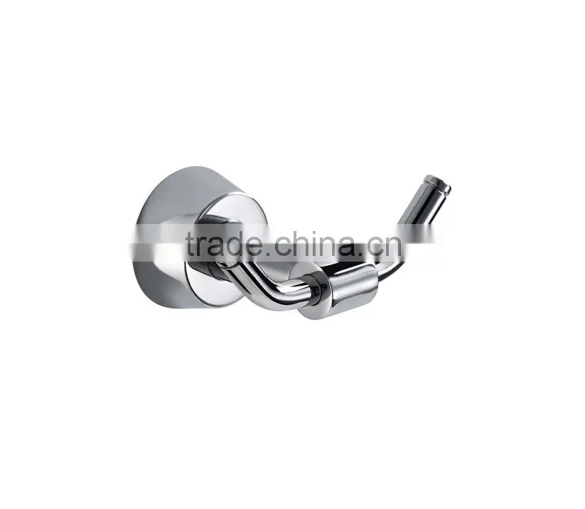 Wall-mounted Mental Clothes Hanger Hooks Bathroom Stainless Steel Double Clothes Hooks