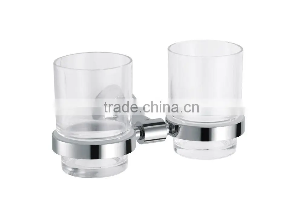 Stainless Steel Bathroom Toothbrush Holder Cup Holder Double Tumbler holder
