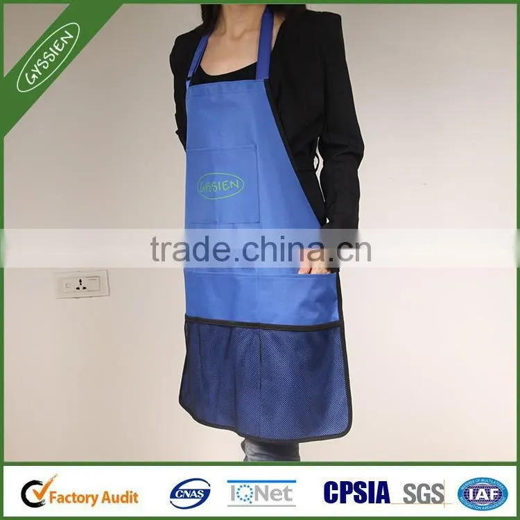 Fashion multi-color high quality blue mesh cooking apron,pattern apron for the kitchen
