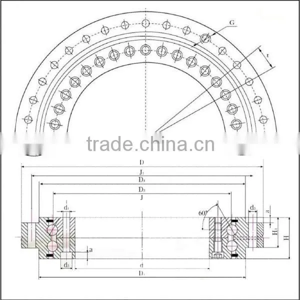 Precision YRT Slewing Bearing ZKLDF Series