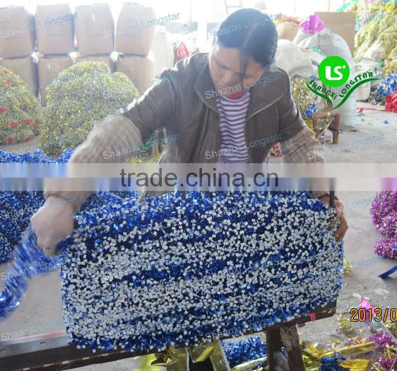 Colourful Christmas tinsel decoration