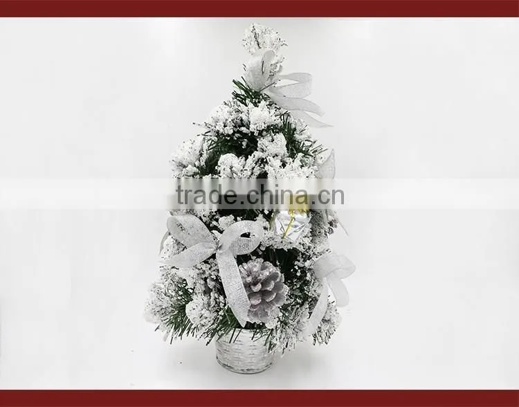 30cm Height Wholesale Artificial Christmas Tree With Silver Bowknot For Party Decoration