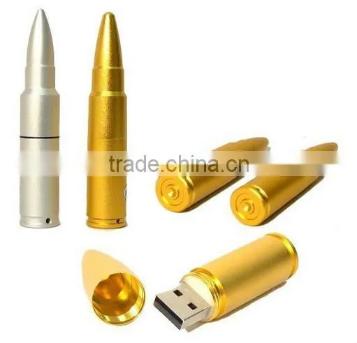 silver and gold metal bullet usb flash drive cheap price