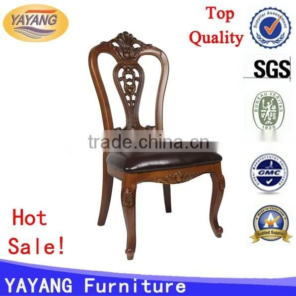high back European French solid chinese back antique wooden carving dining chair for restaurant used dining chair