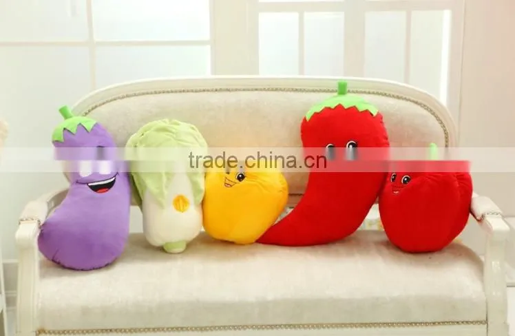Cute face design cartoon red chilli shape vegetable pillow kids pillow