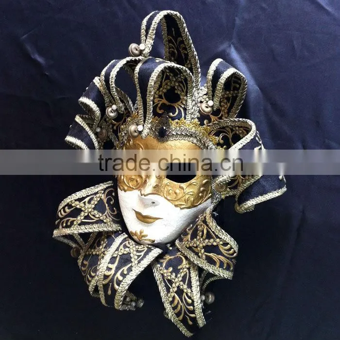 Full Face Paper Pulp Madri Gras Mask Venetian Style