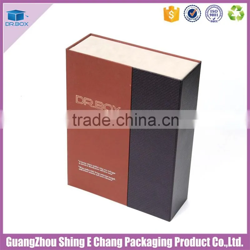 customer logo leather cardboard printed wine box packaging