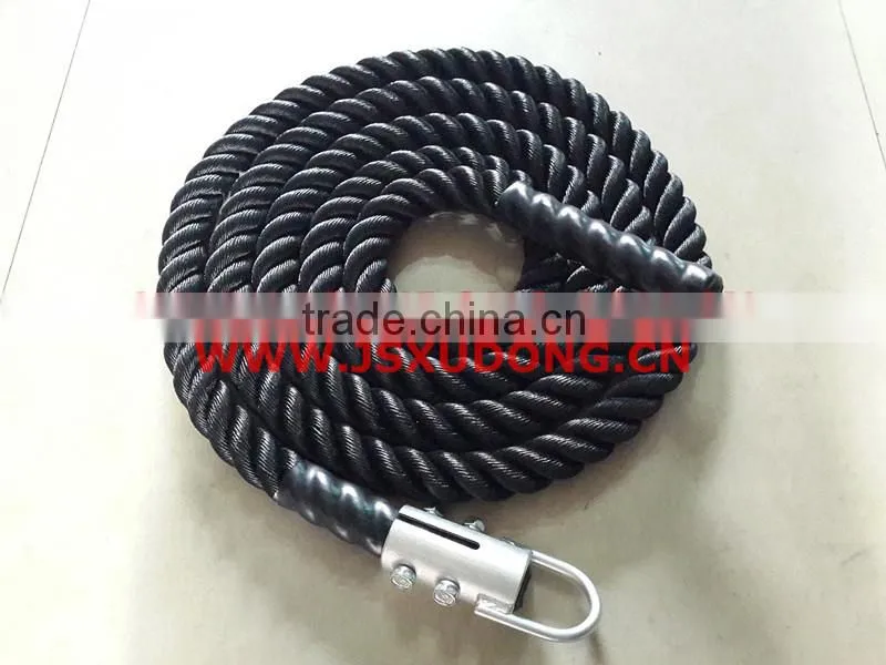 Black high strength fitness battle rope,outdoor training rope