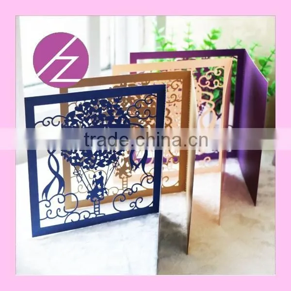 Most popular lover and ballon style custom names and size on wedding invitation card can have RSVP printing invite card