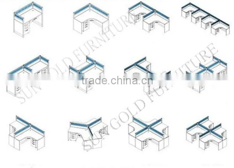 Modern wood office partition workstation design furniture (SZ-WSB381)