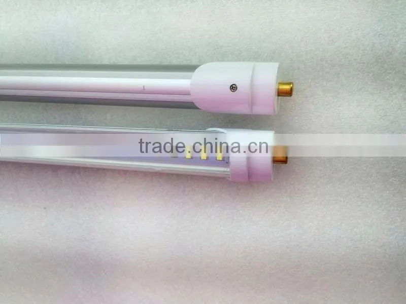 2016 hot sell 8 foot T8 FA8 single pin led tube light t fluorescent clear/milky/stripy cover