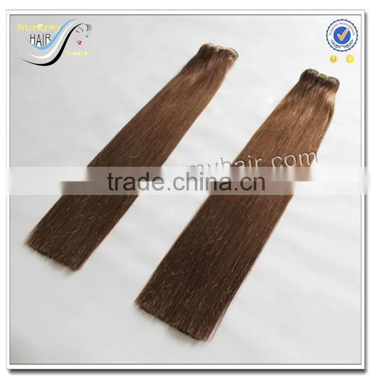 Top Quality Fast Delivery Wholesale Double Drawn Hair Machine Weft Silky Straight 100% Virgin Human Hair Weave