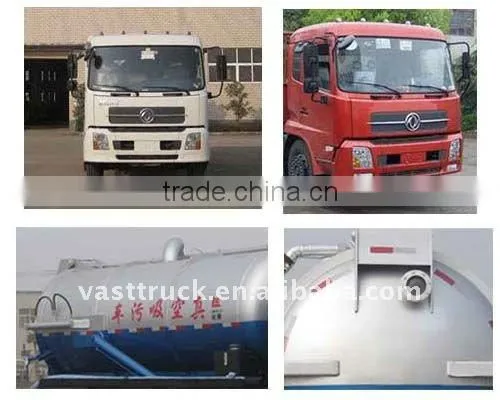 Dongfeng vacuum sewage suction truck 170HP 3-15cbm factory driectly sale