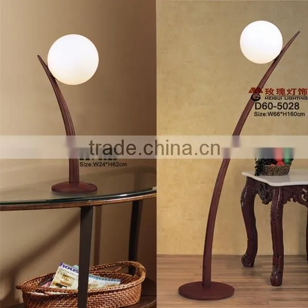 wood and glass desk lamp