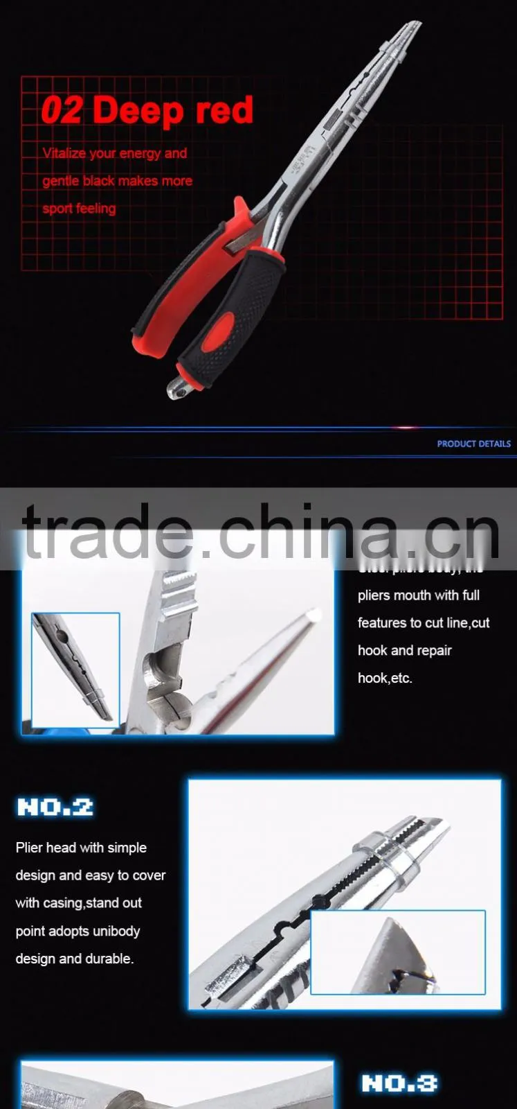 2016 wholesales price cut line grip fishing pliers