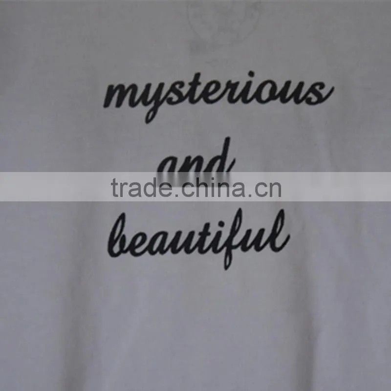 Custom logo promotional 100% cotton printing elongated white women ladies t shirt