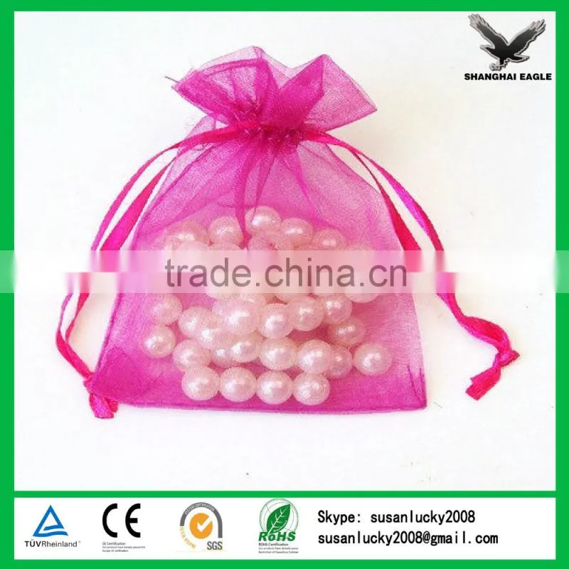 Organza gift bags hot pink