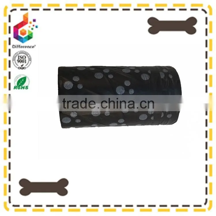 Black dog garbage bags with white dot printed