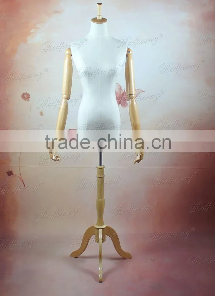 dummy torso female mannequin with wood arms