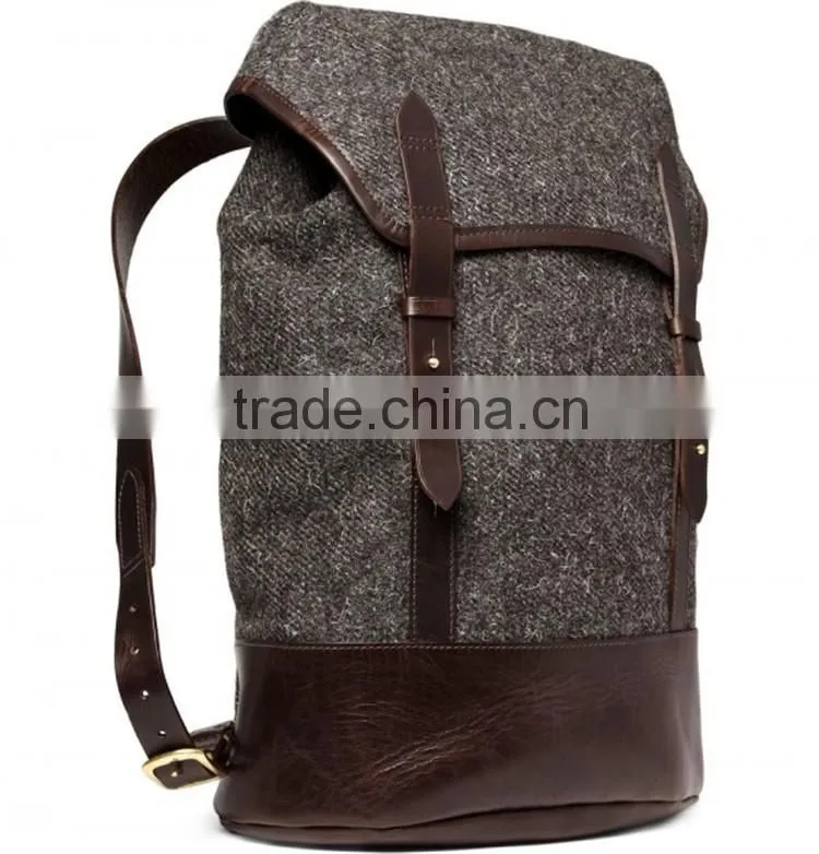 backpack canvas rucksack fashion design leather strap outdoor mens backpack
