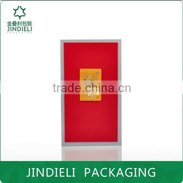 elegant leather white spirit packaging box with metal plate
