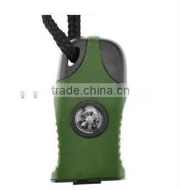 3-in-1 Camping Survival One-hand Magnesium Flint Stone Fire Starter with Whistle & Compass