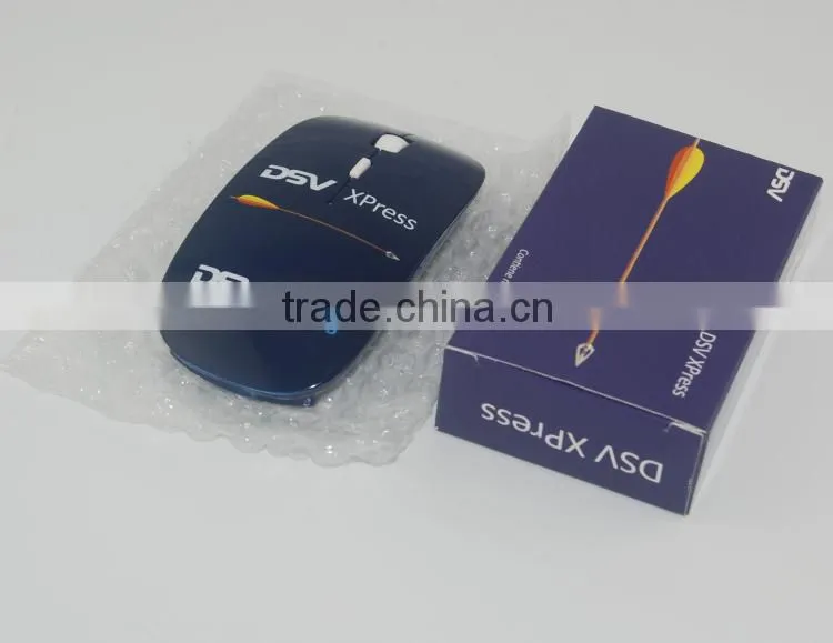 Advertising 2.4G Flat Wireless Mouse with laser Light-up LOGO